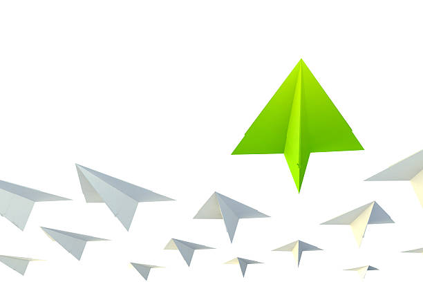 istock Leader, best, different and unique paper airplane 187084541