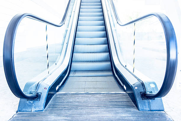 istock Modern White Train Station Entrance with Escalator 187087016