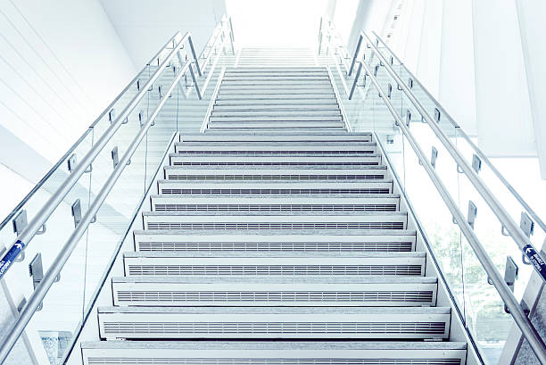 Modern Stairway to White Light stock photo