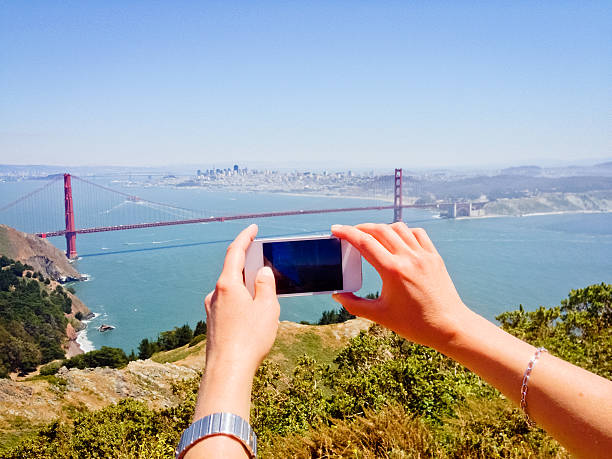 istock Photographing Golden Gate Bridge with mobile phone 187087457