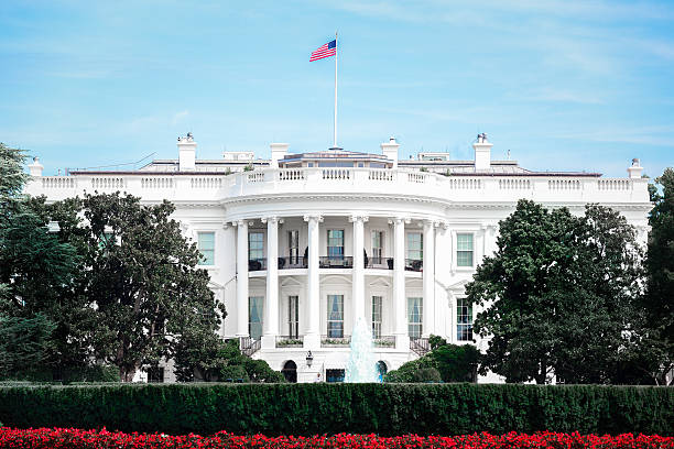 белый дом, сша - washington dc capitol building american flag sky стоковые фото и изображения