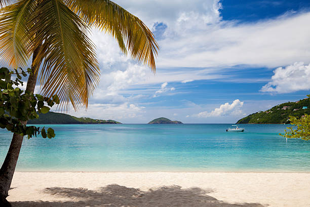 boat anchored in Magens Bay, St. Thomas, US Virgin Islands