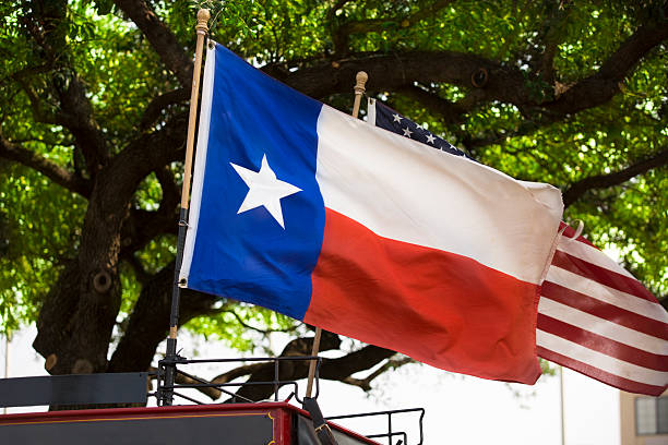 istock Texas and American flags waving in the breeze. 187088017