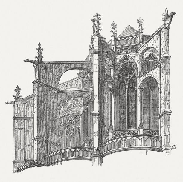istock Gothic elements, Cathedral Saint Denis, France, wood engraving, published 1876 187088091
