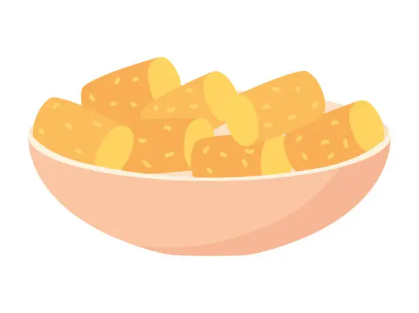 Vector illustration of brazil food pao queijo