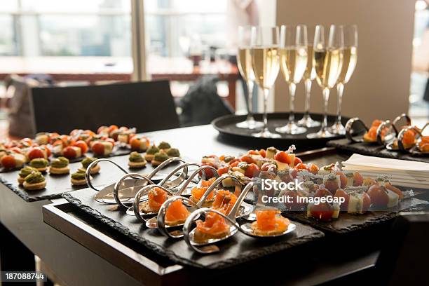 Champagne Reception Stock Photo - Download Image Now - Appetizer, Wedding, Buffet