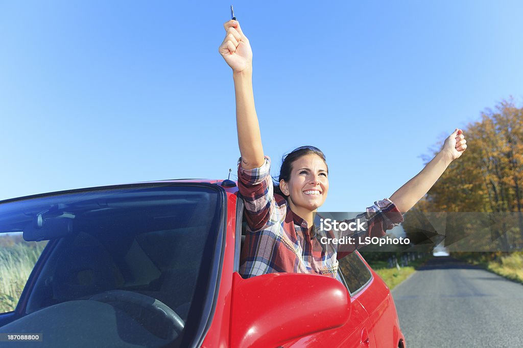 Red Auto Frau - Lizenzfrei 20-24 Jahre Stock-Foto