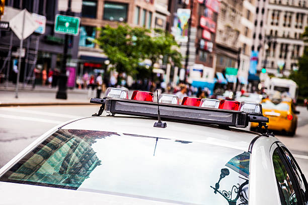 istock Police car parked in New York 187089093