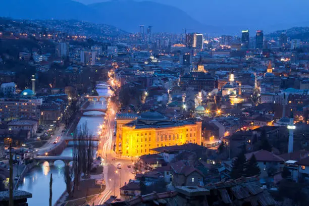 Sarajevo, Bosnia and Herzegovina, at night
