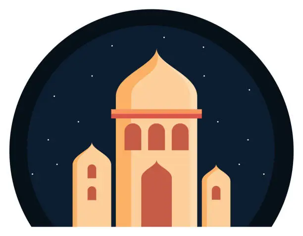 Vector illustration of muslim mosque tower