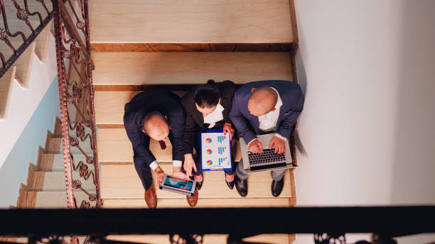 istock Top view of business partners making plans of work 1870901875