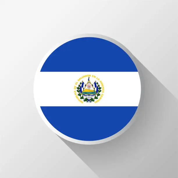 Vector illustration of Creative El Salvador Flag Circle Badge