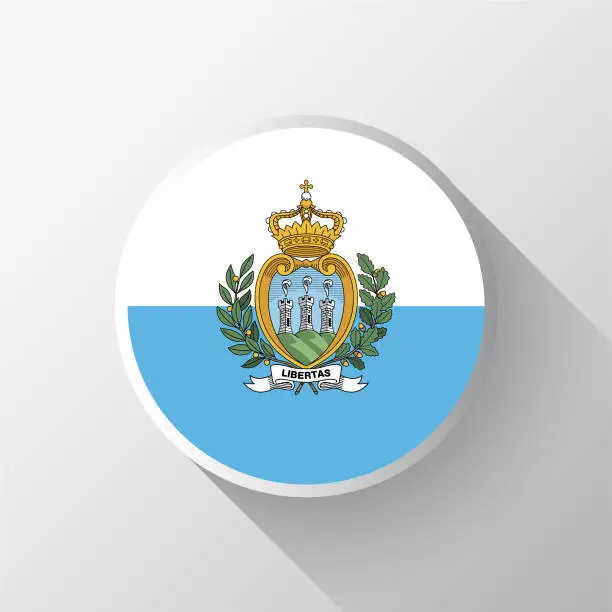 Vector illustration of Creative San Marino Flag Circle Badge
