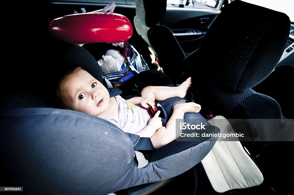 Baby Mädchen in dem Auto - Lizenzfrei 6-11 Monate Stock-Foto