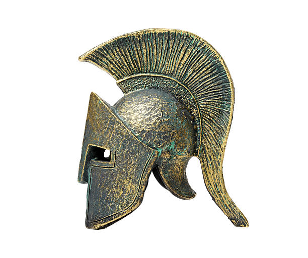 istock Historical Ancient Greek Spartan helmet on display 187092828