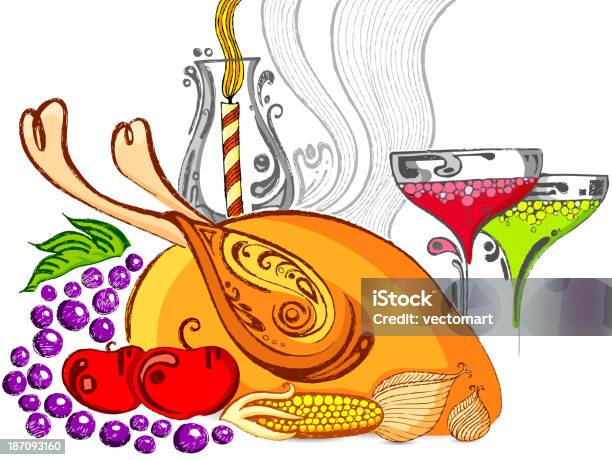 Ilustración de Celebración Del Día De Acción De Gracias y más Vectores Libres de Derechos de Alimento - Alimento, Amarillo - Color, Calabaza gigante