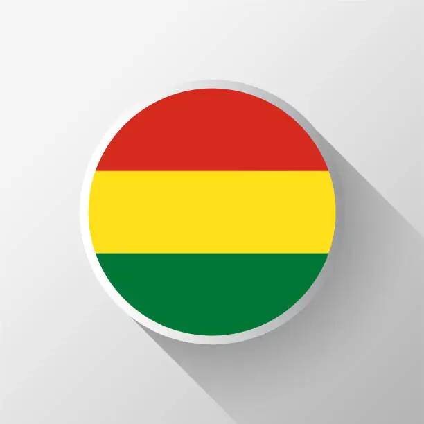 Vector illustration of Creative Bolivia Flag Circle Badge