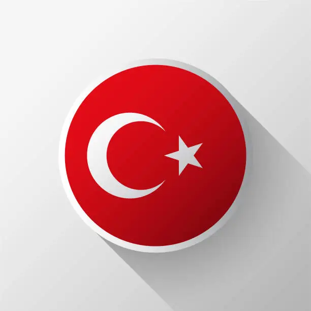 Vector illustration of Creative Turkey Flag Circle Badge