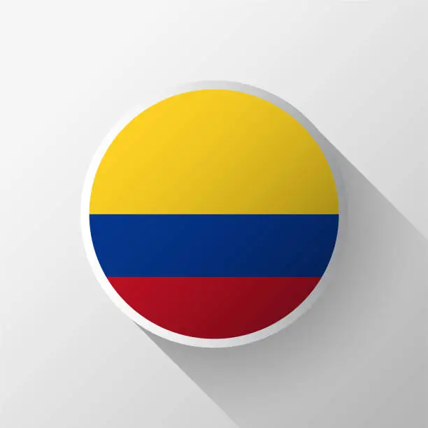 Vector illustration of Creative Colombia Flag Circle Badge