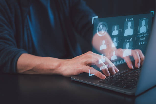 istock Human resources and management concept. check resume, Screening employee information, job applicants, staff icons for human development recruitment leadership and customer target group 1870941086