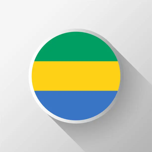 Vector illustration of Creative Gabon Flag Circle Badge
