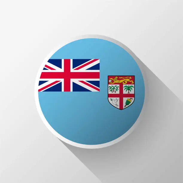 Vector illustration of Creative Fiji Flag Circle Badge