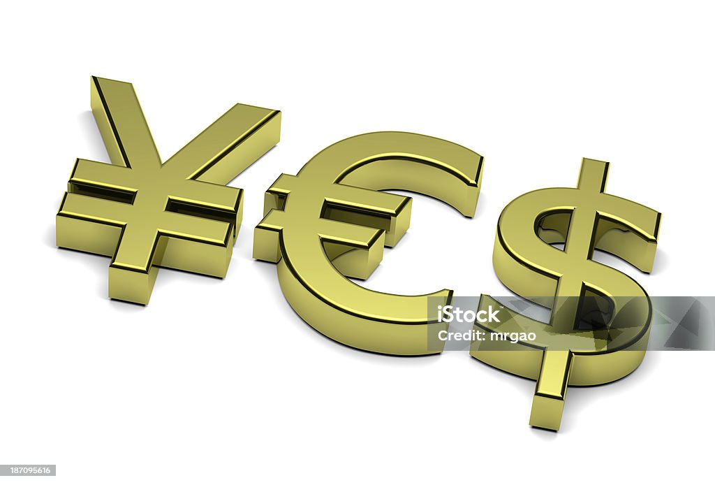 3 D Znak waluty tak tekst - Zbiór zdjęć royalty-free (Symbol Euro)