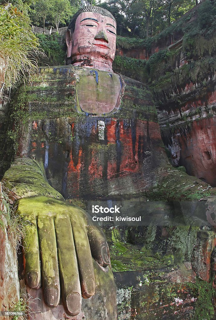 Leshan Giant Buddha Leshan Giant Buddha is the largest stone Buddha in the world, 71 metres (233 feet) tall; Unesko World Heritage Site. Canon 5D. Ancient Stock Photo