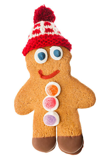 istock Gingerbread man wearing wooly hat 187096891