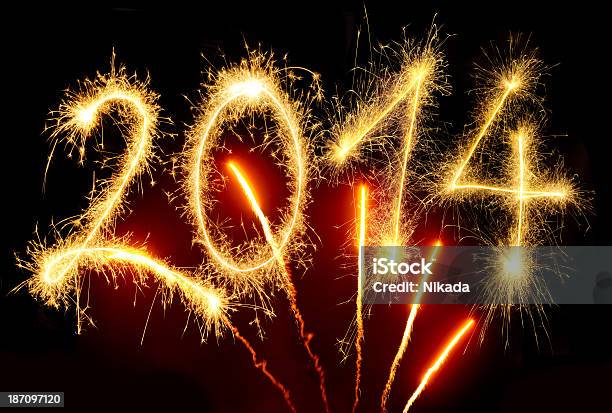 Photo libre de droit de Nouvel An 2014 banque d'images et plus d'images libres de droit de 2014 - 2014, Abstrait, Allumer