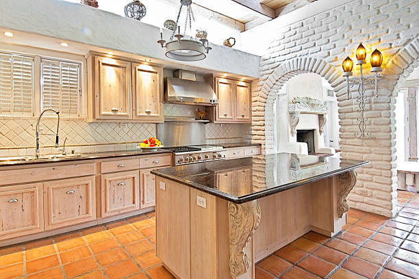 istock Gourmet Kitchen in an Luxury Estate Adobe Santa Fe Home 187097641