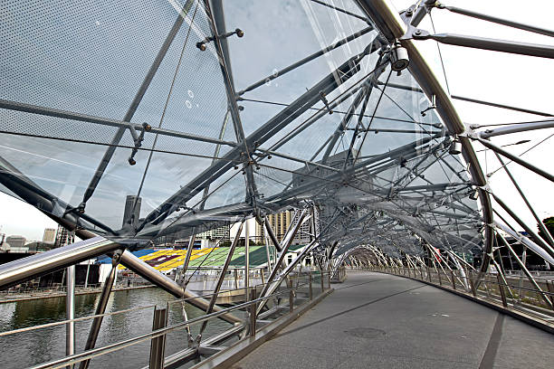istock Pedestrian Bridge over Singapore River 187097682