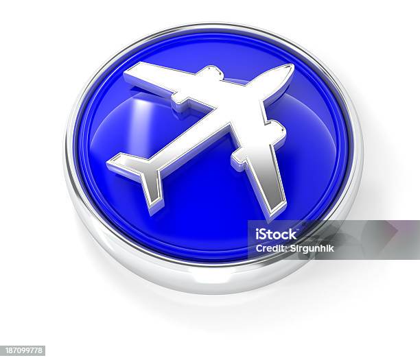 Foto de Ícone De Avião e mais fotos de stock de Avião - Avião, Cromo - Metal, Avião comercial
