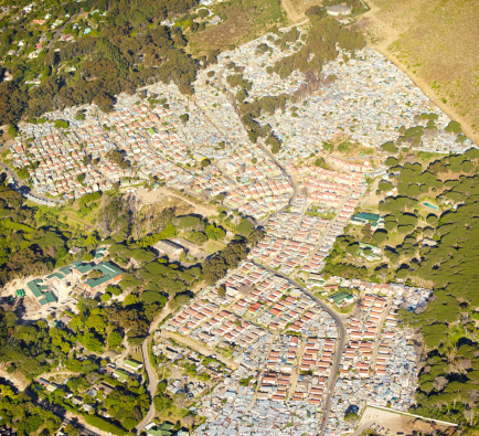 Aerial view of a small urband development in the countryside