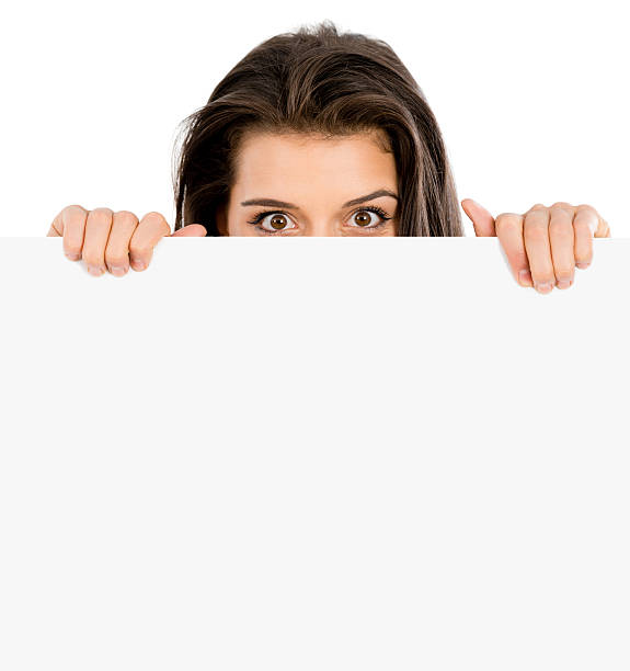 istock Woman holding a banner 187101046