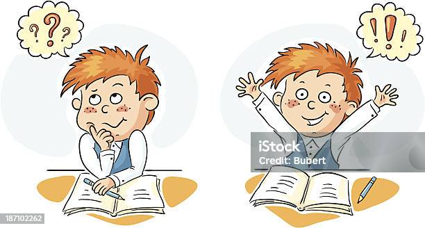 Thinking Stock Illustration - Download Image Now - Child's Drawing, Contemplation, Boys