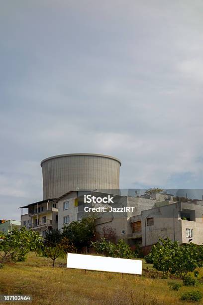 The Power Plant Chimney Stock Photo - Download Image Now - Agricultural Field, Blue, Building Exterior