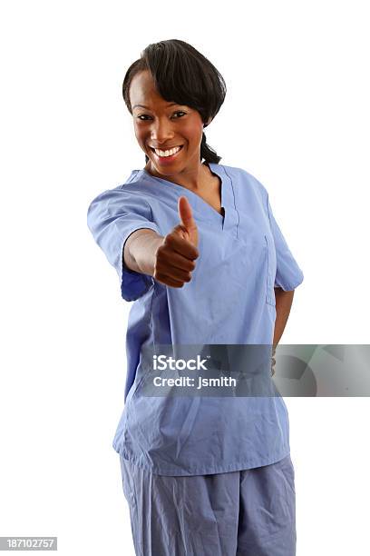 Afrikanische Amerikanische Krankenschwester Daumen Hoch Lächeln Stockfoto und mehr Bilder von Daumen hoch