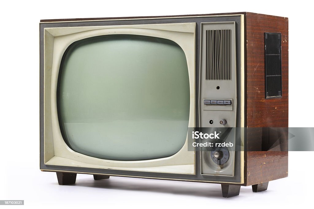 Vieux vintage télévision analogique - Photo de Télévision libre de droits