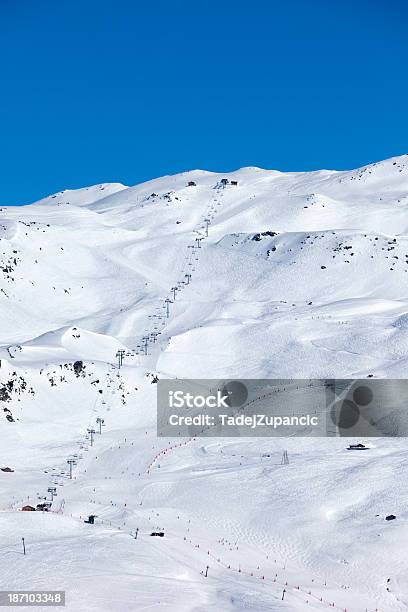 Ski Slopes Stock Photo - Download Image Now - Beauty In Nature, Blue, Clear Sky