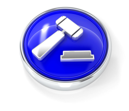 Law hammer icon. 3D rendered icon.