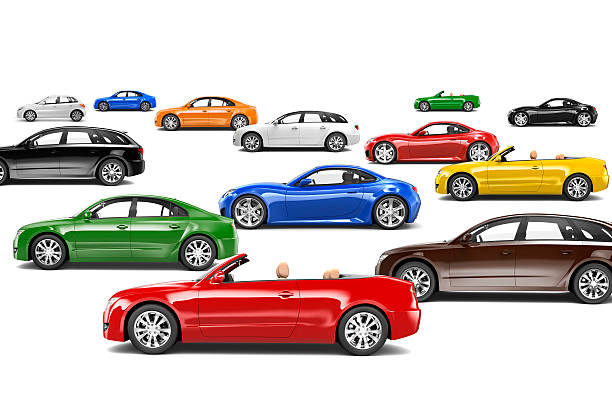 istock Collection of multicolored model cars 187104332
