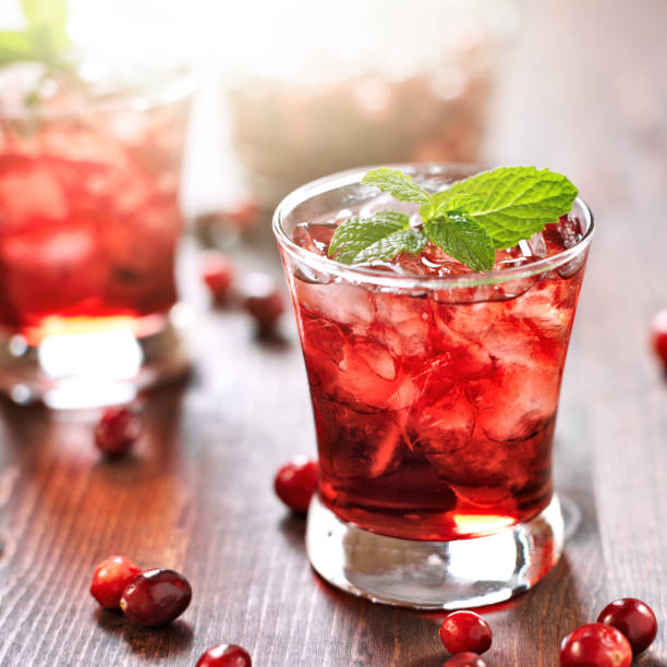 istock cranberry cocktail with mint garnish. 187104645