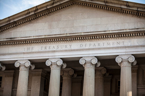 o ministério da fazenda, washington dc - us treasury department imagens e fotografias de stock