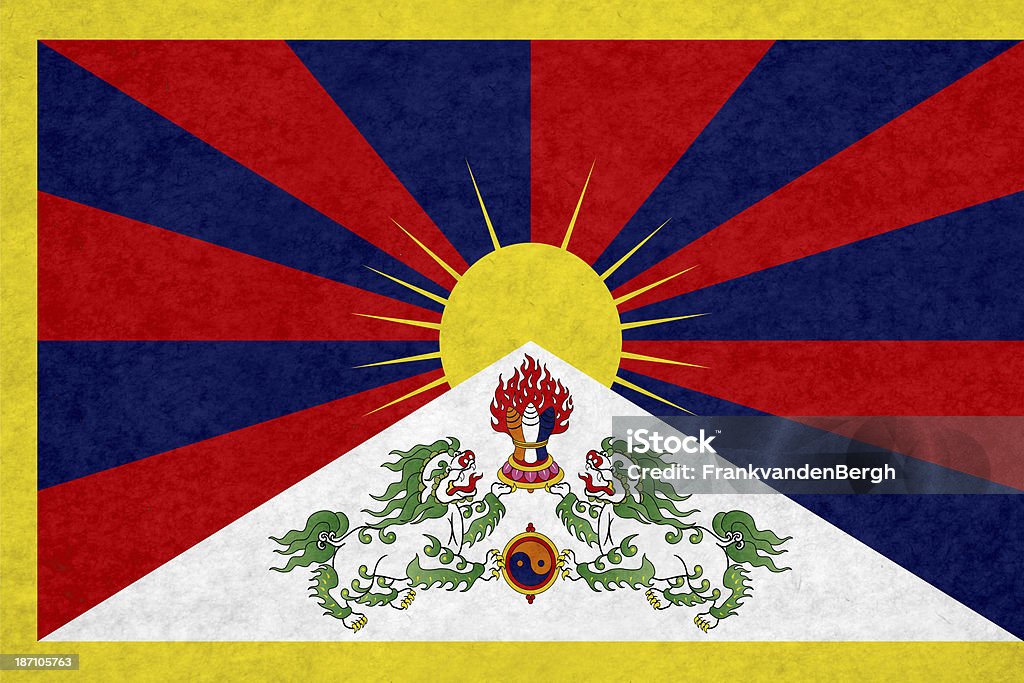 Bandeira tibetano - Foto de stock de Bandeira do Tibete royalty-free