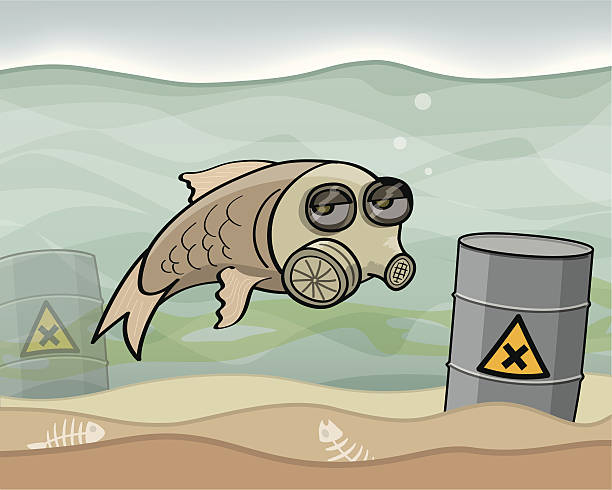저수시설 오염시킨다 - pollution sea toxic waste garbage stock illustrations