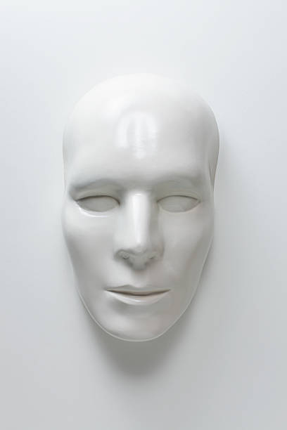istock Male or female plastic manikin face mask on white background 187106117