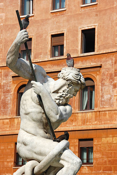 ローマネプチューンの噴水 - italy rome neptune roman mythology ストックフォトと画像