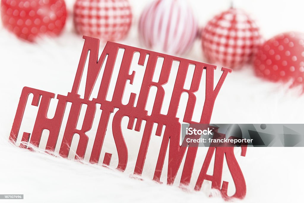 Texto com decorações comuns de Natal - Foto de stock de Bola de Árvore de Natal royalty-free
