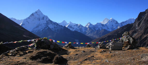 istock Buddhist prayer flags and Mount Ama Dablam, Nepal. 1871080038